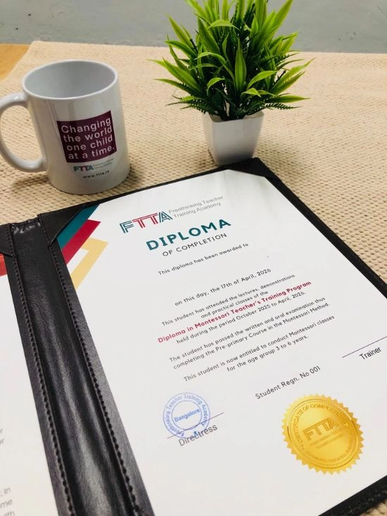 Diploma in Montessori Teacher Training Certified by Freethinking Teacher Training Academy